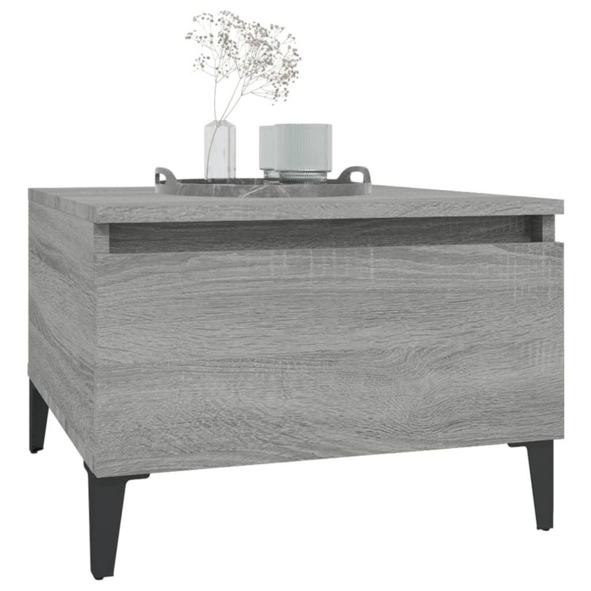 VIDAXL Table d'appoint Sonoma gris 50x46x35 cm Bois d'ingenierie