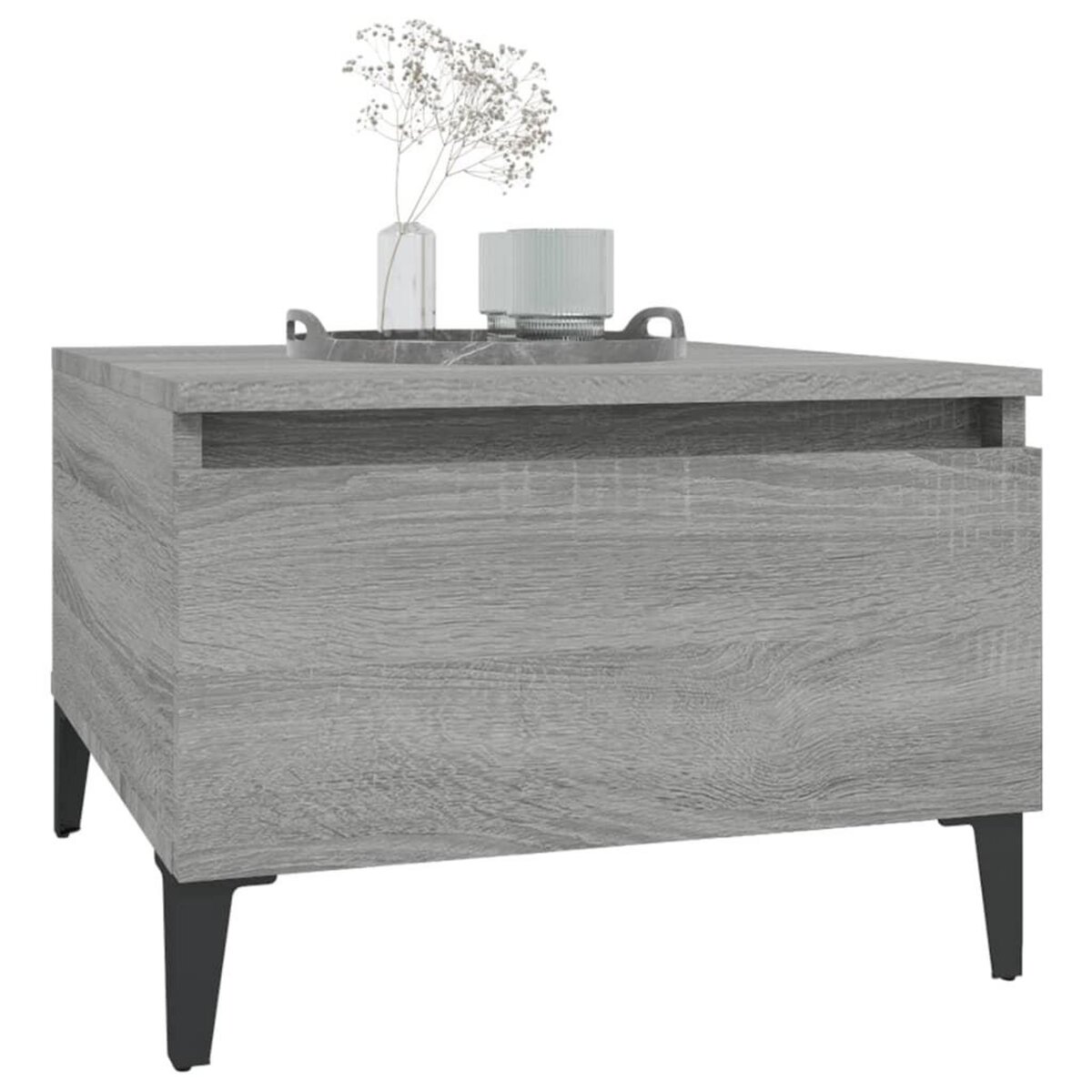 VIDAXL Table d'appoint Sonoma gris 50x46x35 cm Bois d'ingenierie
