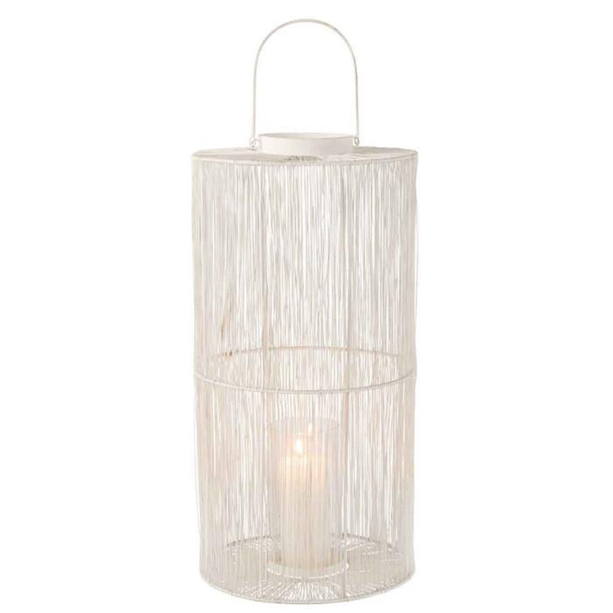 Voir la diapositive 2 : Paris Prix Lanterne Déco en Métal  Vivena  60cm Blanc Mat