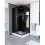 Voir la diapositive 1 : Aurlane Cabine de douche rectangle Hydromassante noire 80x110 cm - MIRROR 2