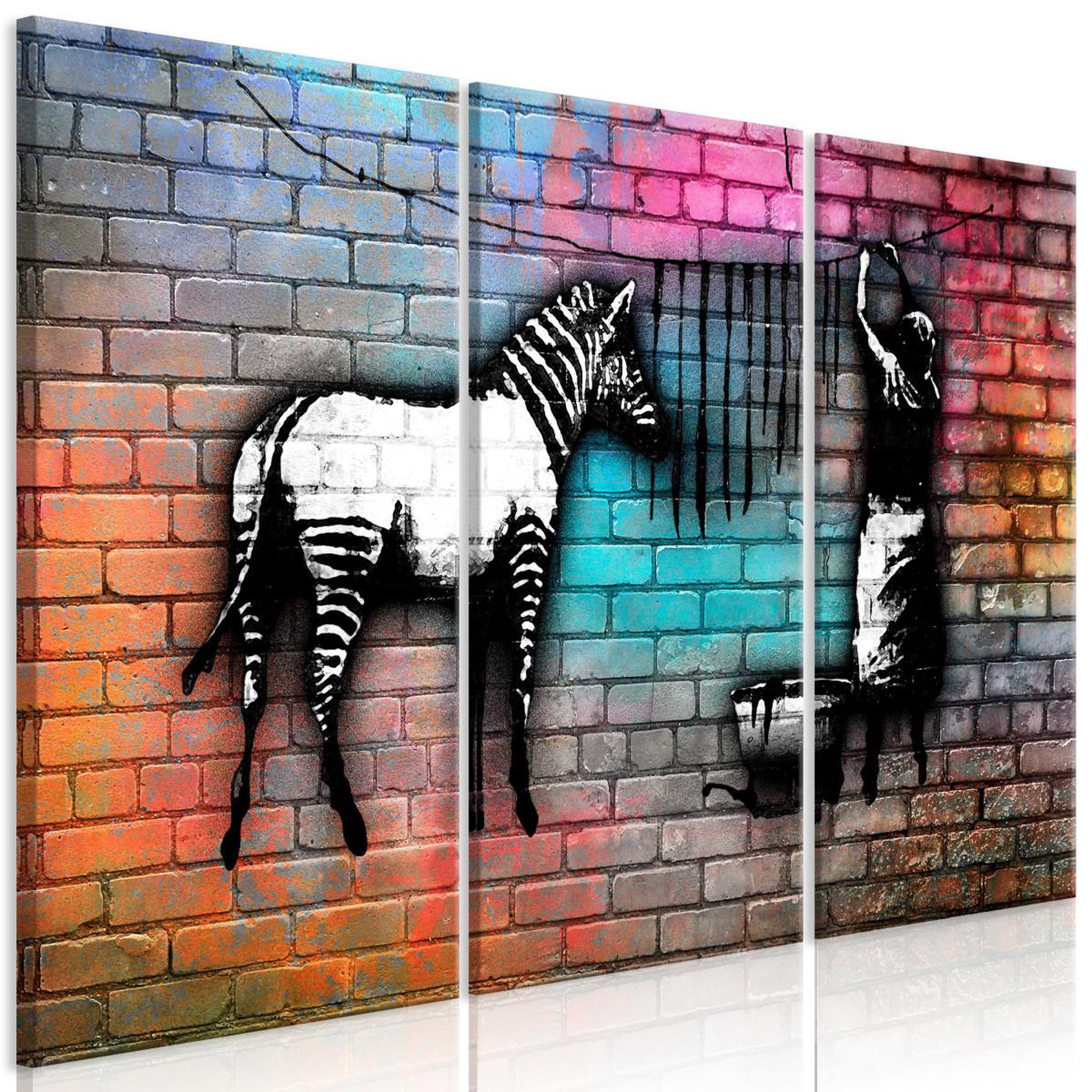 Voir la diapositive 1 : Paris Prix Tableau imprimé  washing zebra colourful brick wide ii