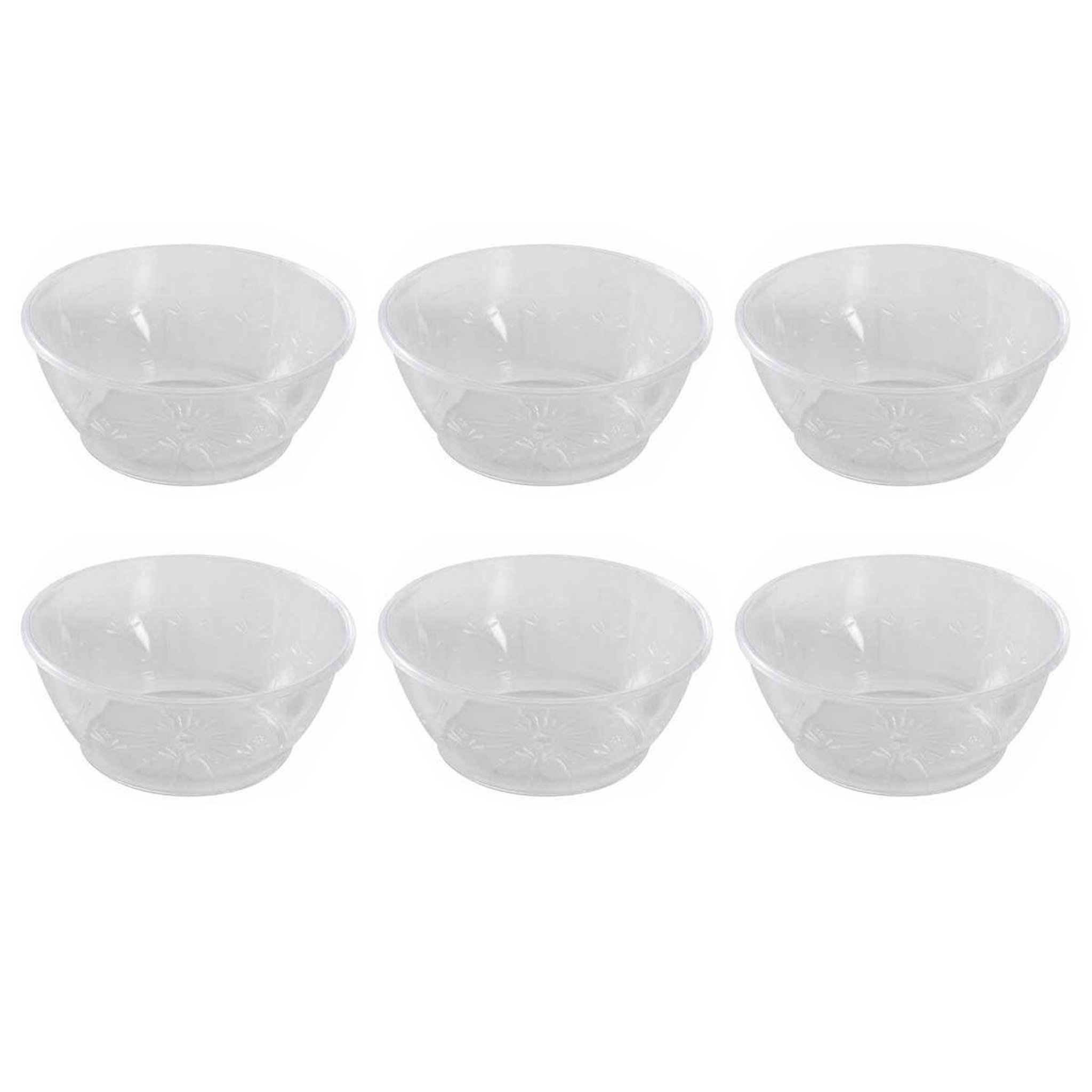 HOMEA Lot de 6 Bols en Plastique Réutilisable  Irène  175ml Transparent