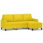 Voir la diapositive 2 : VIDAXL Canape a 3 places avec repose-pieds Jaune clair 180 cm Tissu