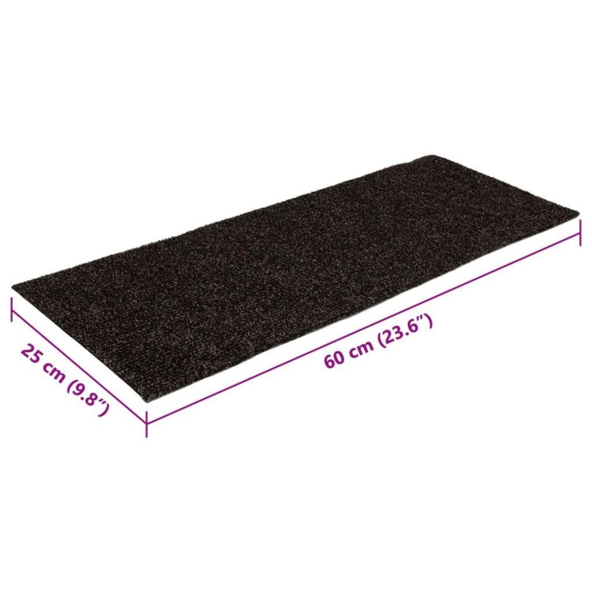 VIDAXL Tapis d'escalier autocollants Rectangulaire 15 pcs 60x25 cm