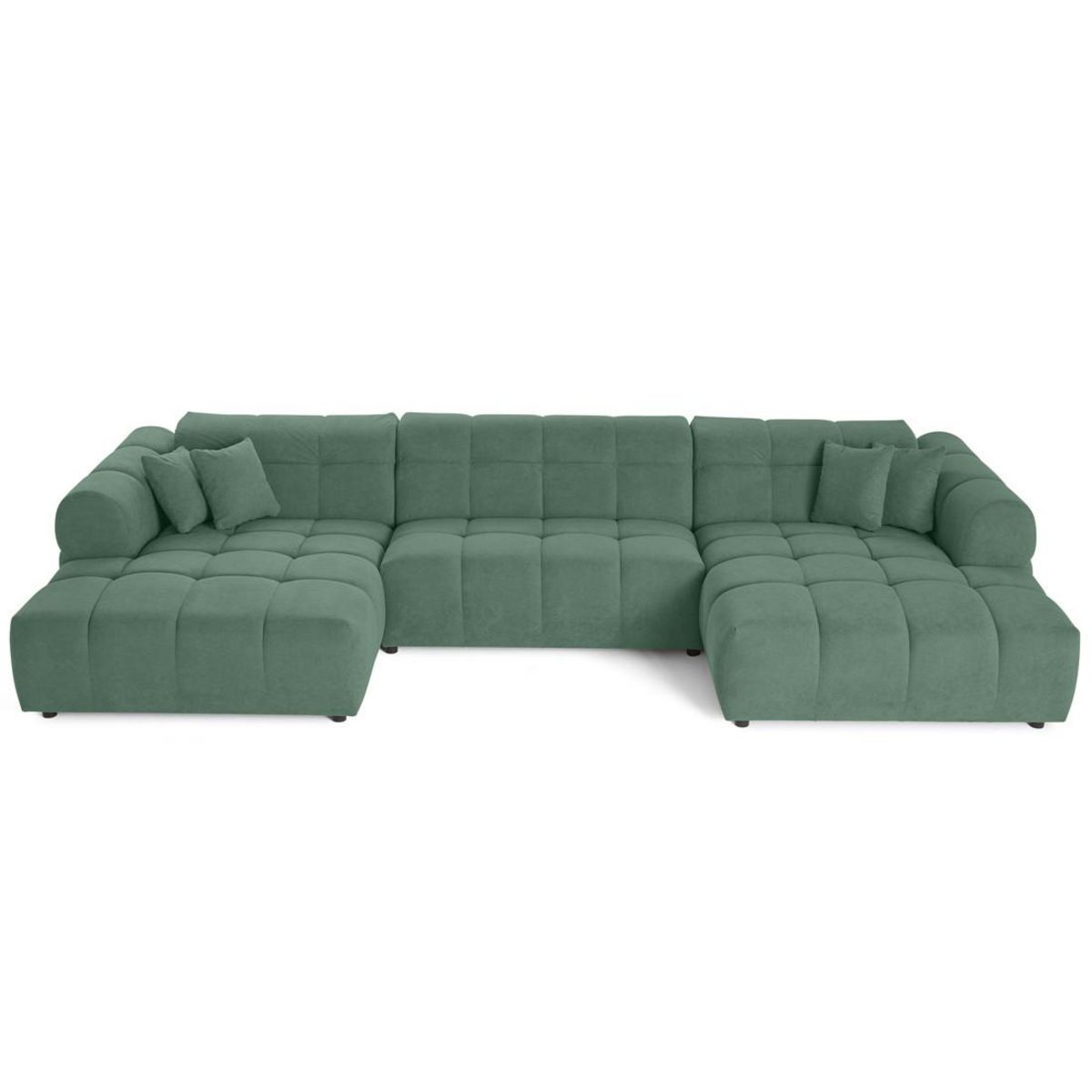 LISA DESIGN Ray - canapé panoramique en u 7 places en tissu texturé