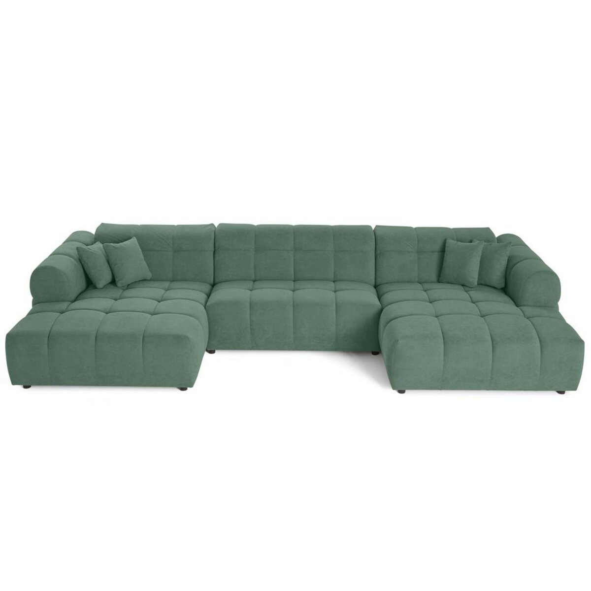 LISA DESIGN Ray - canapé panoramique en u 7 places en tissu texturé