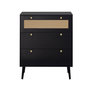 Voir la diapositive 1 : BEST MOBILIER Goto - commode - noir et cannage - 80 cm