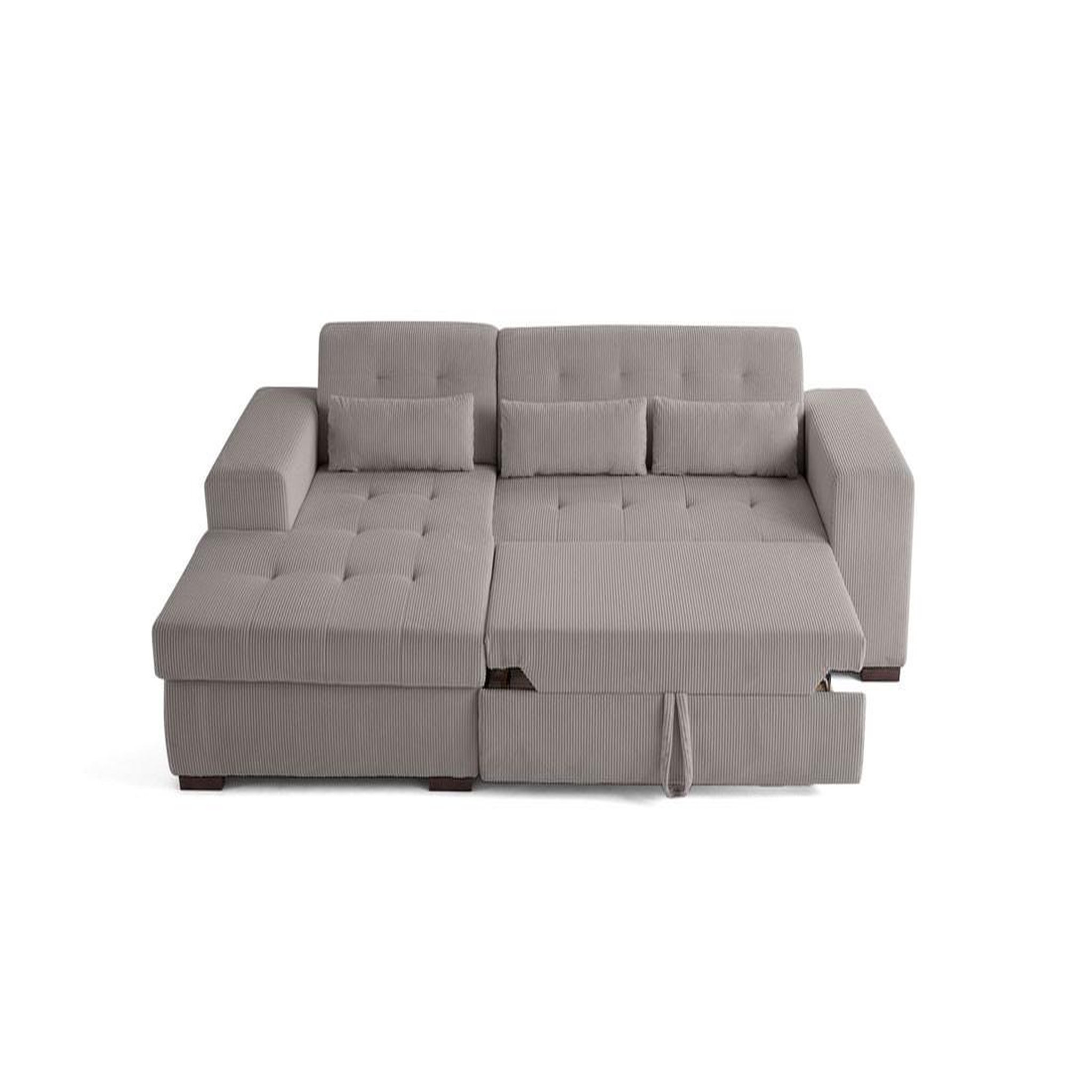 Voir la diapositive 3 : LISA DESIGN Vermont - canapé d'angle gauche - 4 places - convertible avec coffre - en velours côtelé