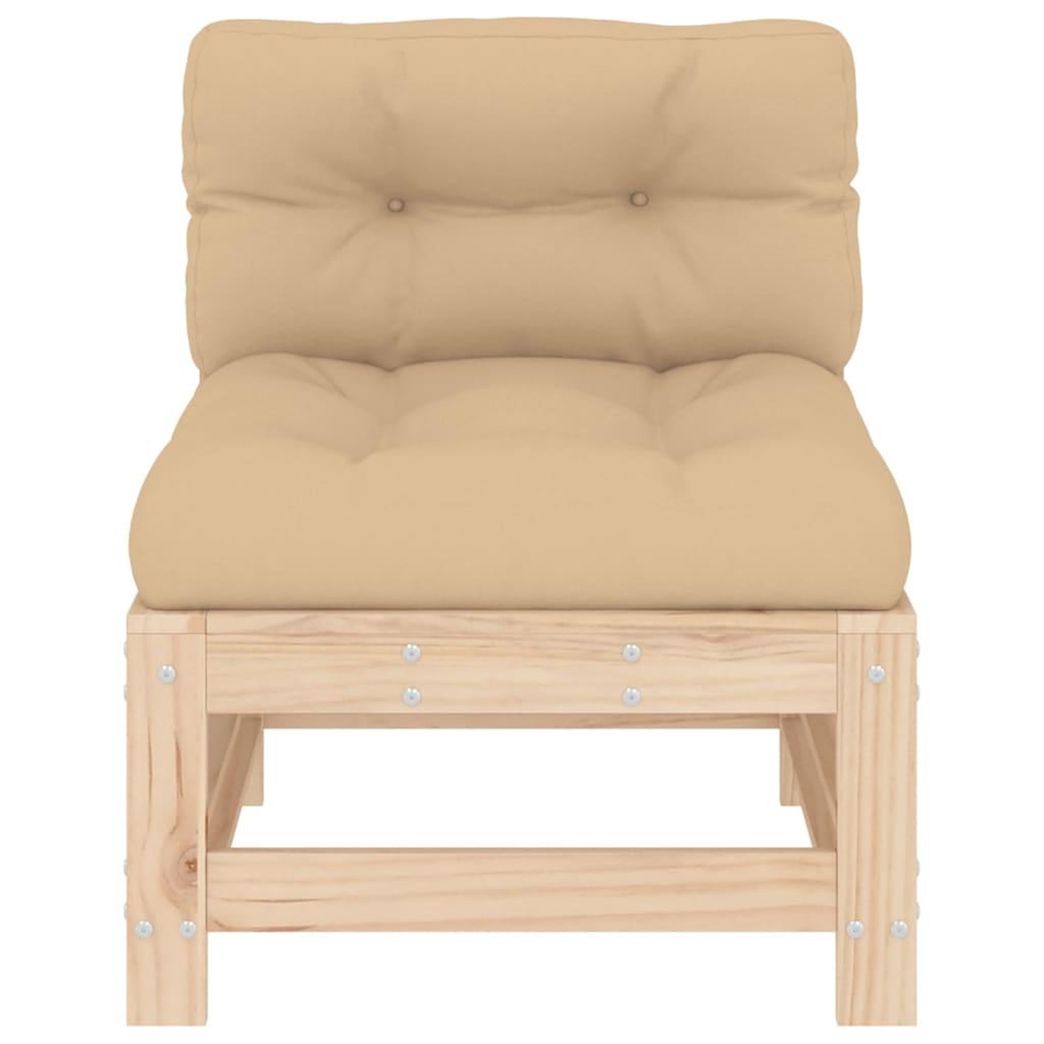 Voir la diapositive 3 : VIDAXL Canape central avec coussins bois de pin massif