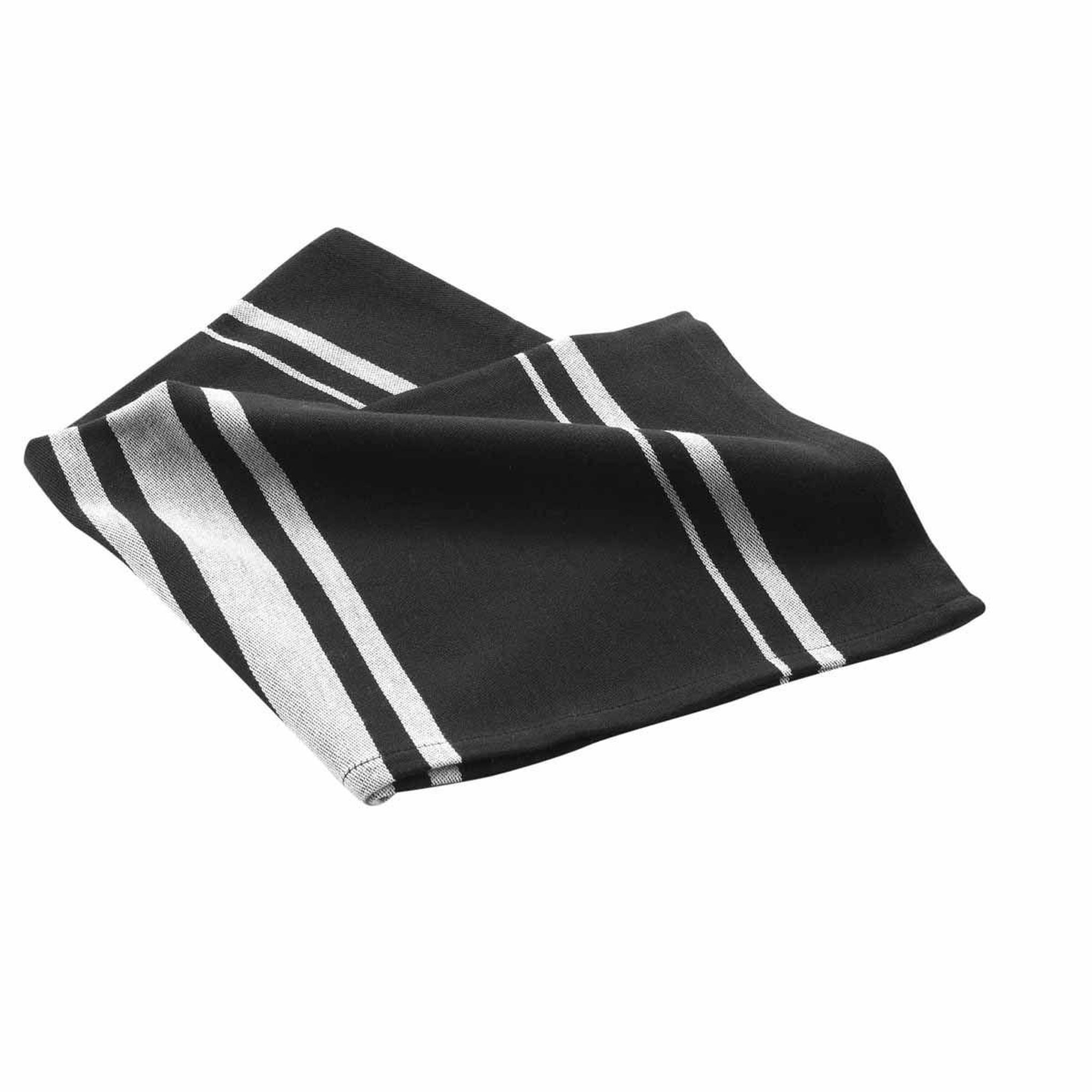 Douceur d'Intérieur Torchon en coton tissé  comptoir  50x70cm noir