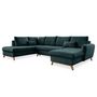 Voir la diapositive 5 : BEST MOBILIER Lagom - canapé d'angle panoramique - convertible - avec coffre - en tissu - 7 places - gauche