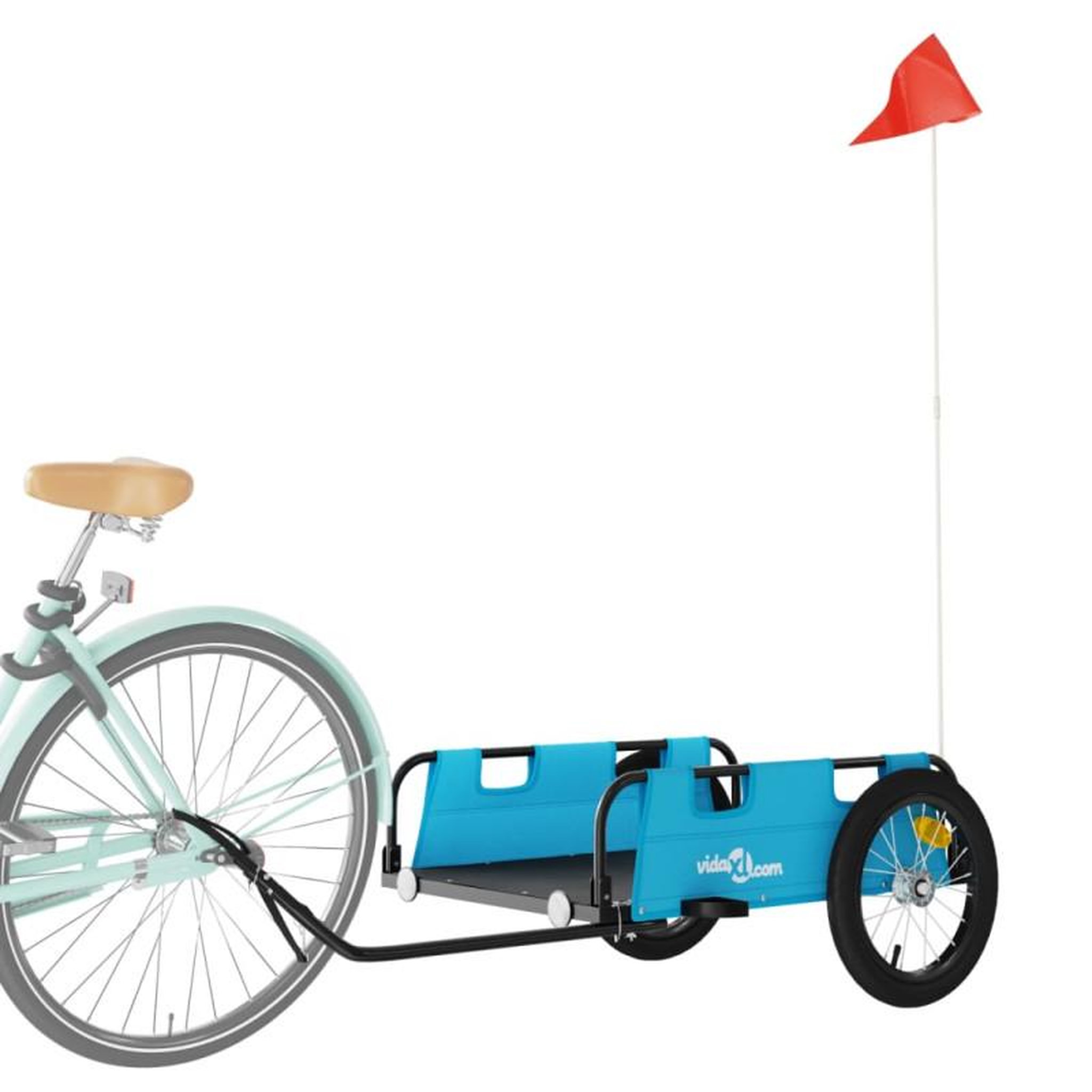 Voir la diapositive 3 : VIDAXL Remorque de vélo bleu tissu oxford et fer