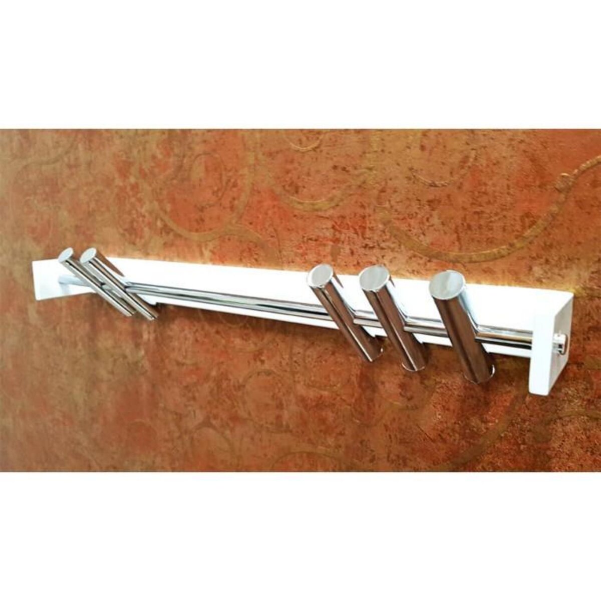 Paris Prix Patère Murale 5 Crochets  Acier Epoxy  60cm Blanc