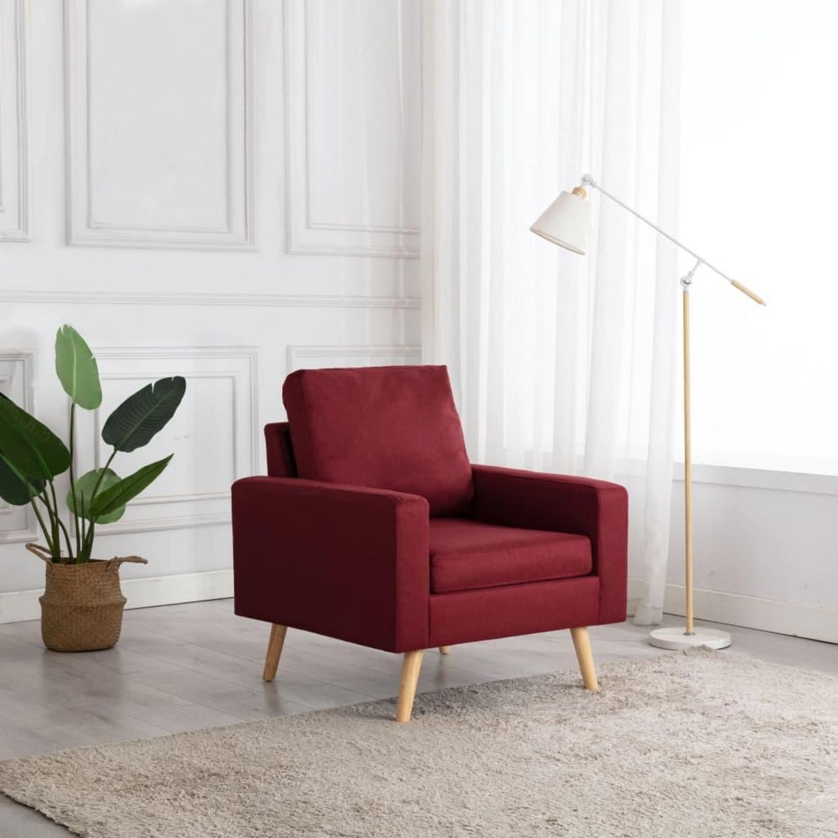 VIDAXL Fauteuil Rouge bordeaux Tissu
