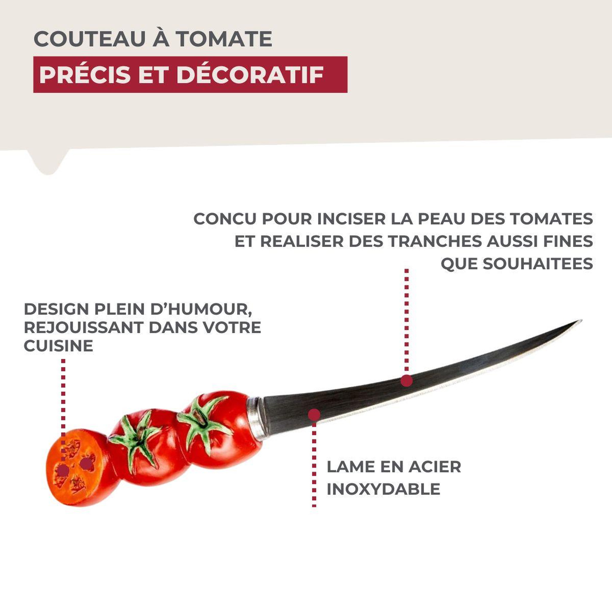 Voir la diapositive 4 : Fackelmann Couteau à tomates lame crantée 11 cm Fackelmann