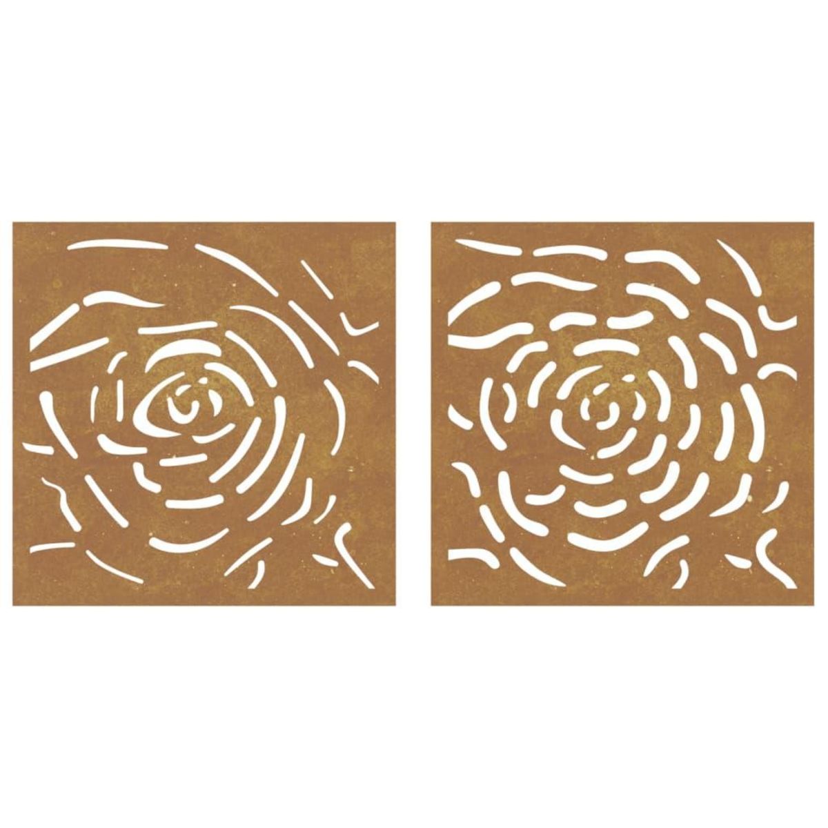 VIDAXL Decorations murales jardin 2 pcs 55x55 cm design de rose