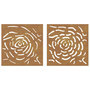 Voir la diapositive 4 : VIDAXL Decorations murales jardin 2 pcs 55x55 cm design de rose