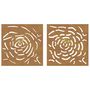 Voir la diapositive 4 : VIDAXL Decorations murales jardin 2 pcs 55x55 cm design de rose