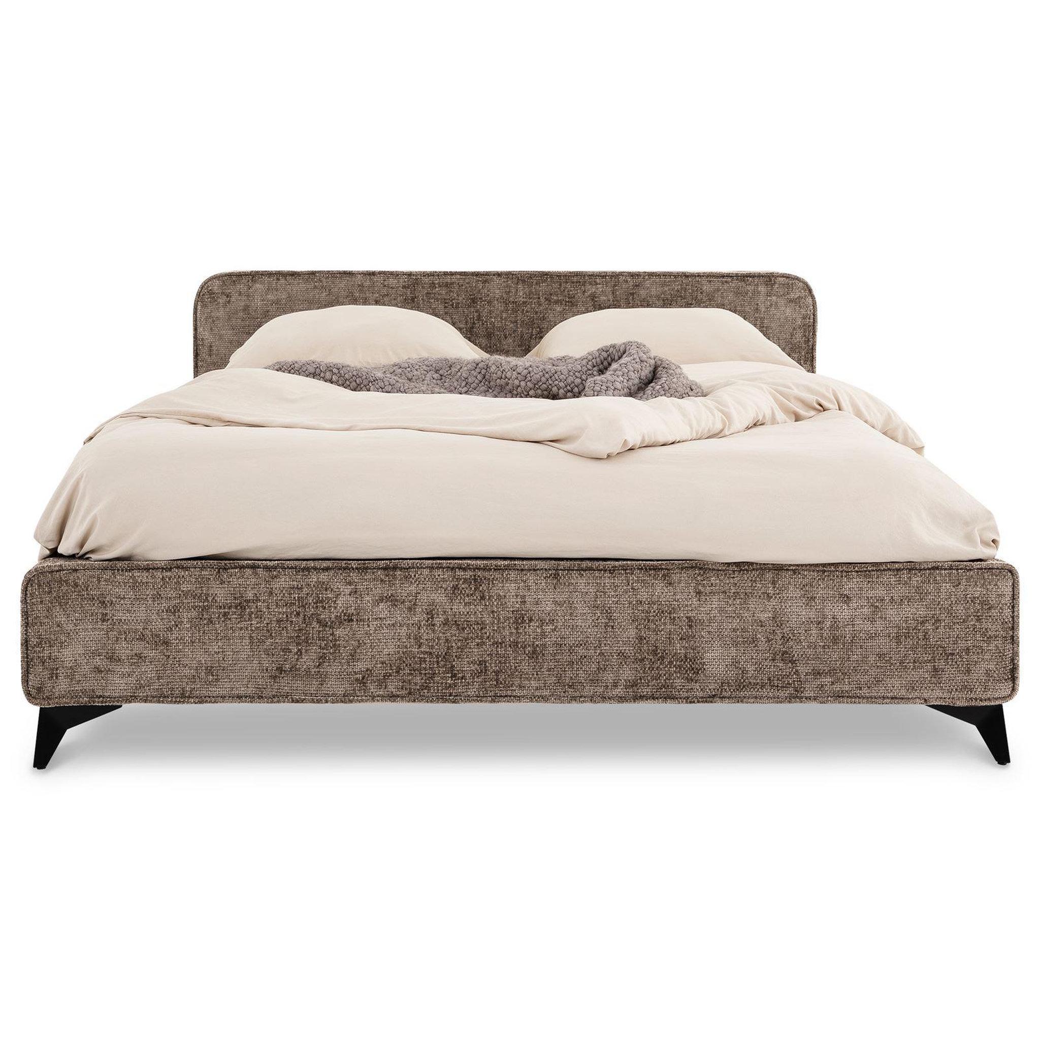 Voir la diapositive 1 : IDIMEX Lit double LEVERDA 140 x 190 cm, revêtement en tissu