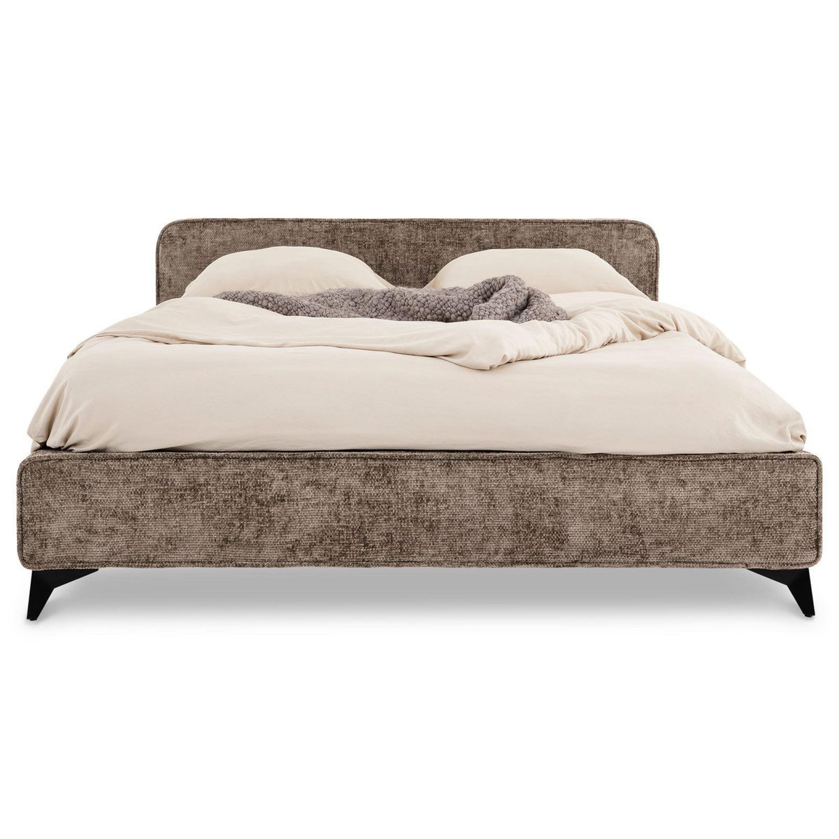 IDIMEX Lit double LEVERDA 140 x 190 cm, revêtement en tissu