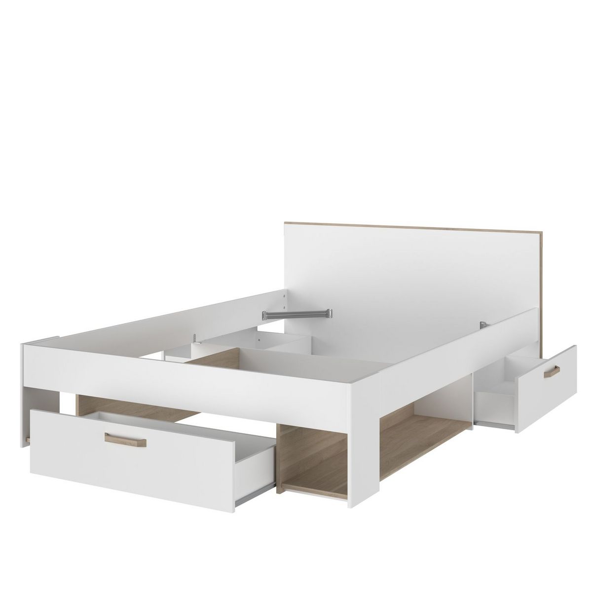 Lit double avec rangements 140X190/200 cm SANDRINE