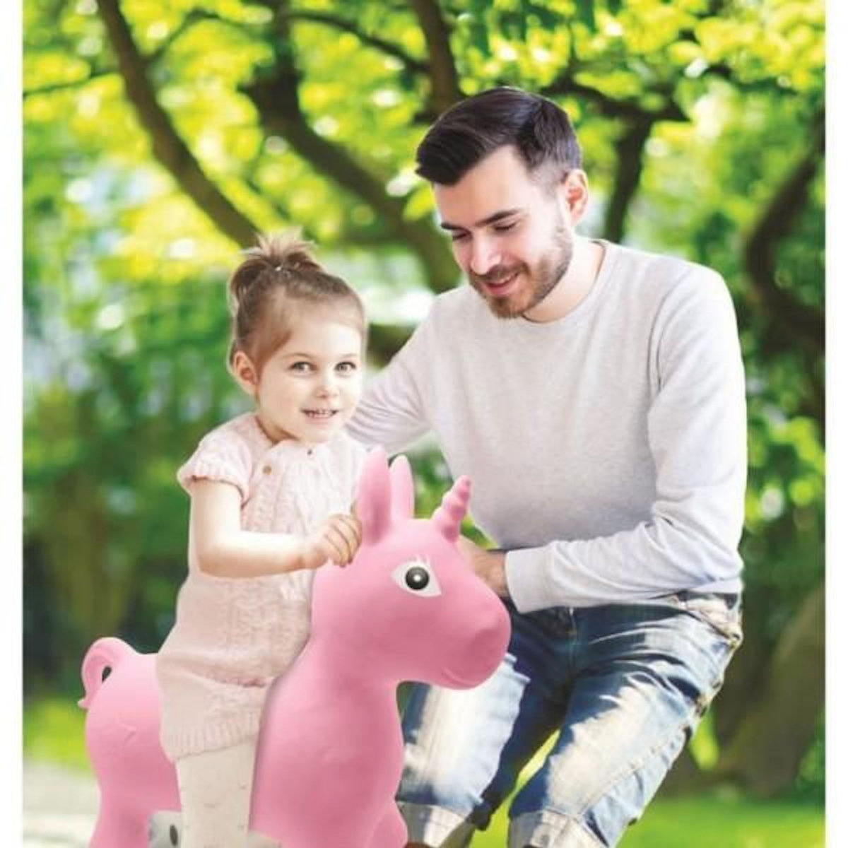 Lexibook Porteur Trotteur  - LEXIBOOK - Licorne Sauteuse Gonflable en Peluche - Housse Amovible - Pour Enfant a partir de 3 ans