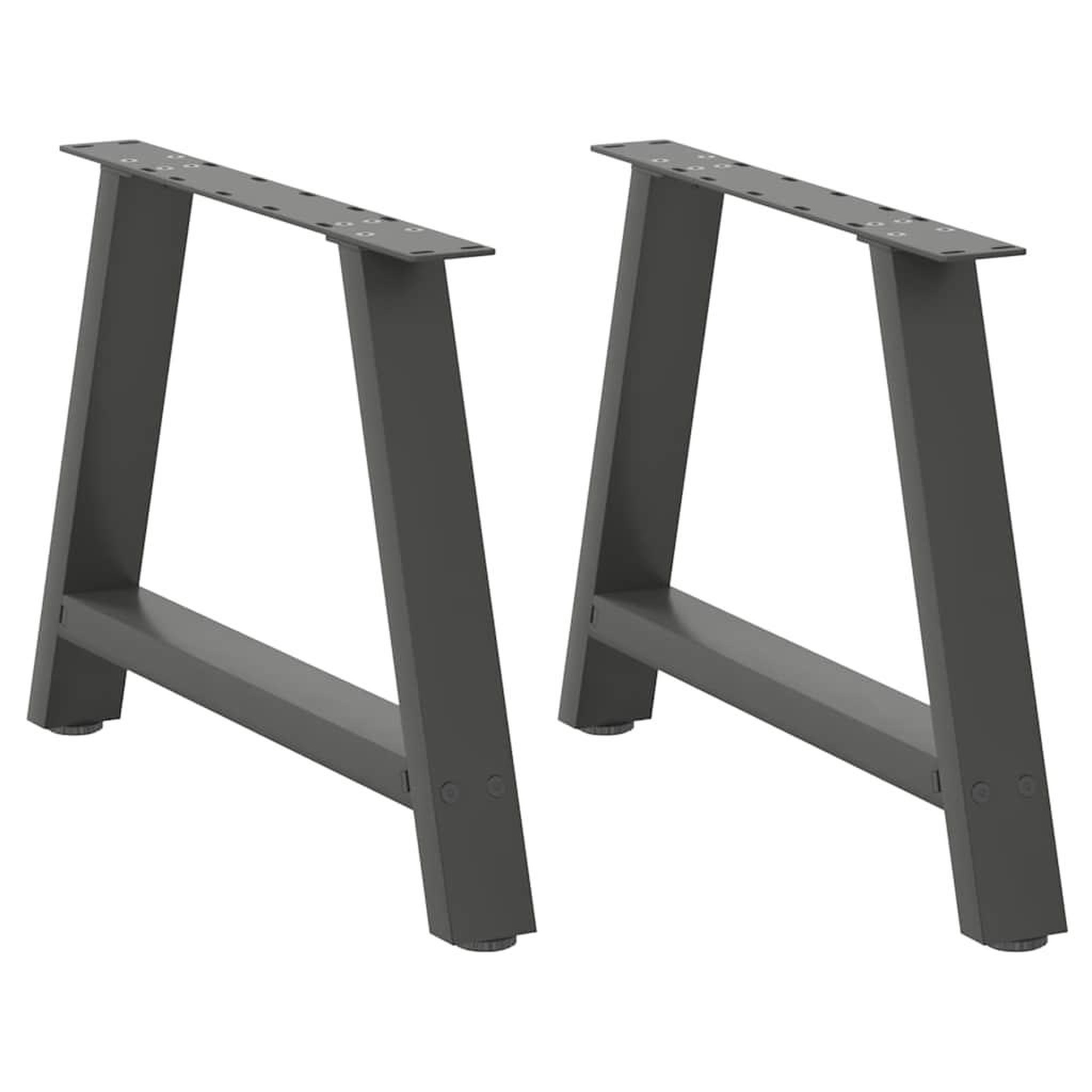 VIDAXL Pieds de table basse forme de A 2 pcs anthracite 70x(42-43) cm