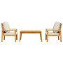 Voir la diapositive 3 : VIDAXL Salon de jardin 3 pcs avec coussins bois massif d'acacia