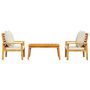 Voir la diapositive 3 : VIDAXL Salon de jardin 3 pcs avec coussins bois massif d'acacia