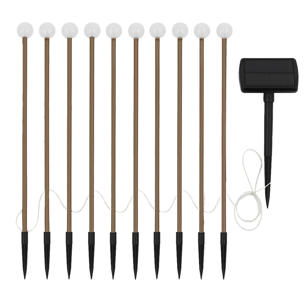 Lumisky Lot de 10 boules solaires à piquer LOLLY Transparent Plastique et métal H40cm