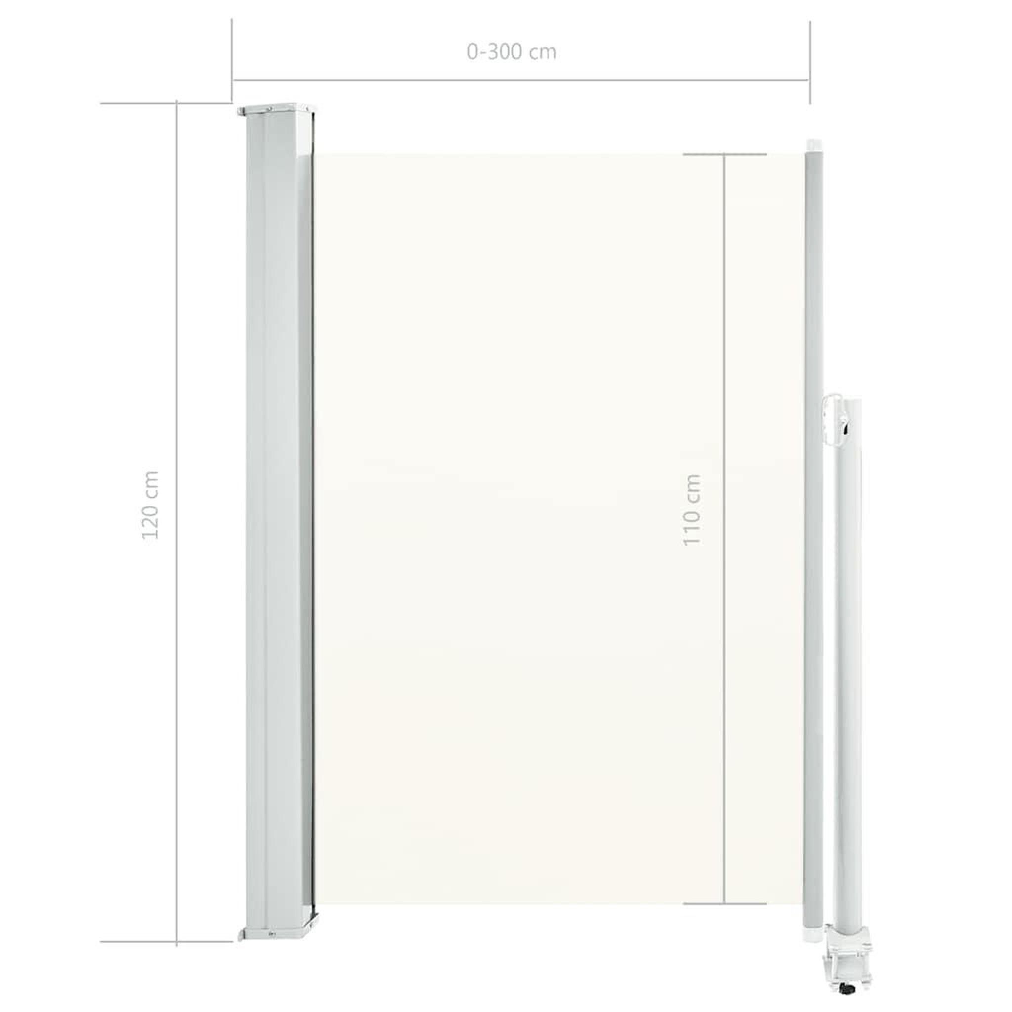 Voir la diapositive 6 : VIDAXL Auvent lateral retractable de patio 120 x 300 cm Blanc casse