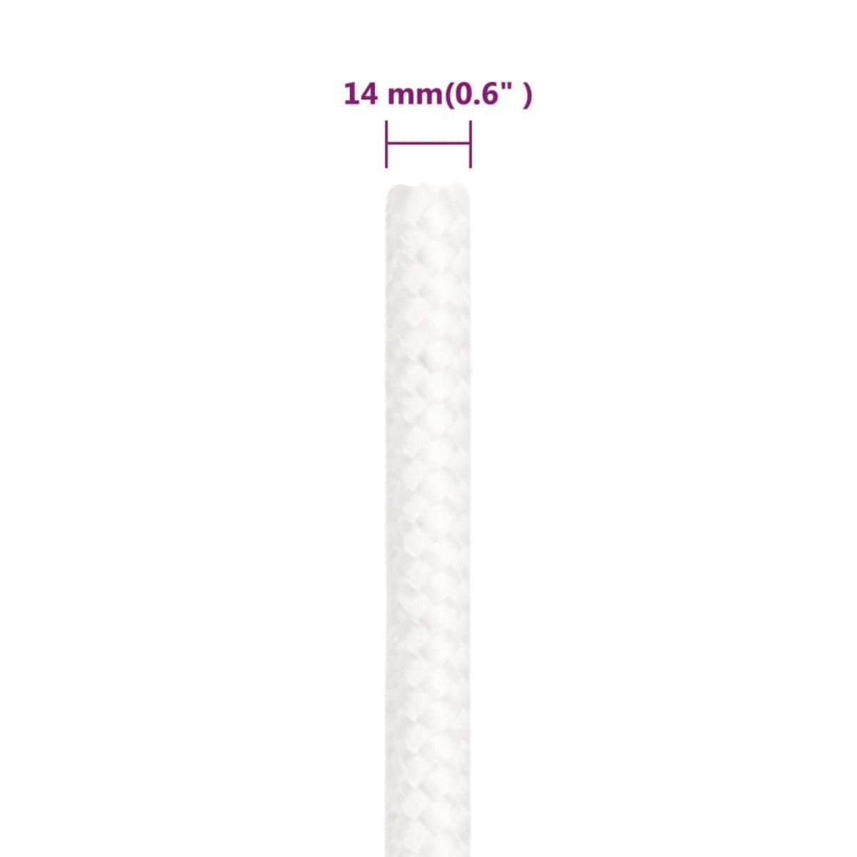 VIDAXL Corde de bateau Blanc complet 14 mm 50 m Polypropylene