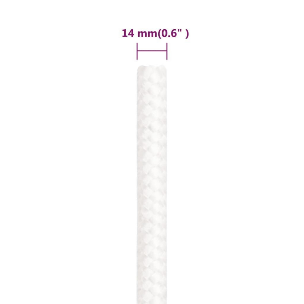 VIDAXL Corde de bateau Blanc complet 14 mm 50 m Polypropylene