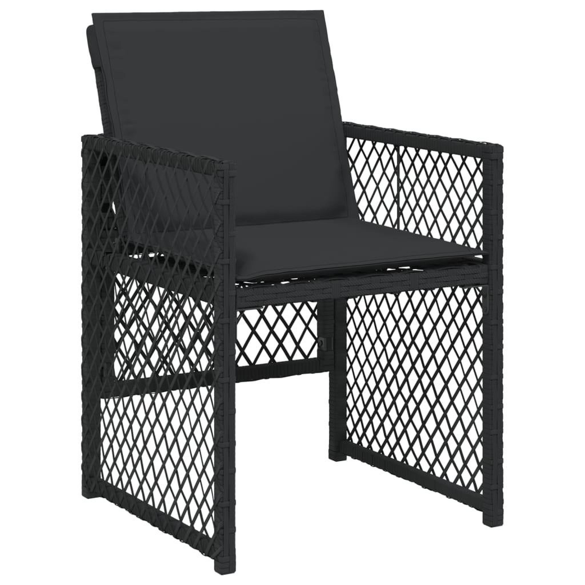 Voir la diapositive 4 : VIDAXL Ensemble a manger de jardin coussins 7 pcs noir resine tressee