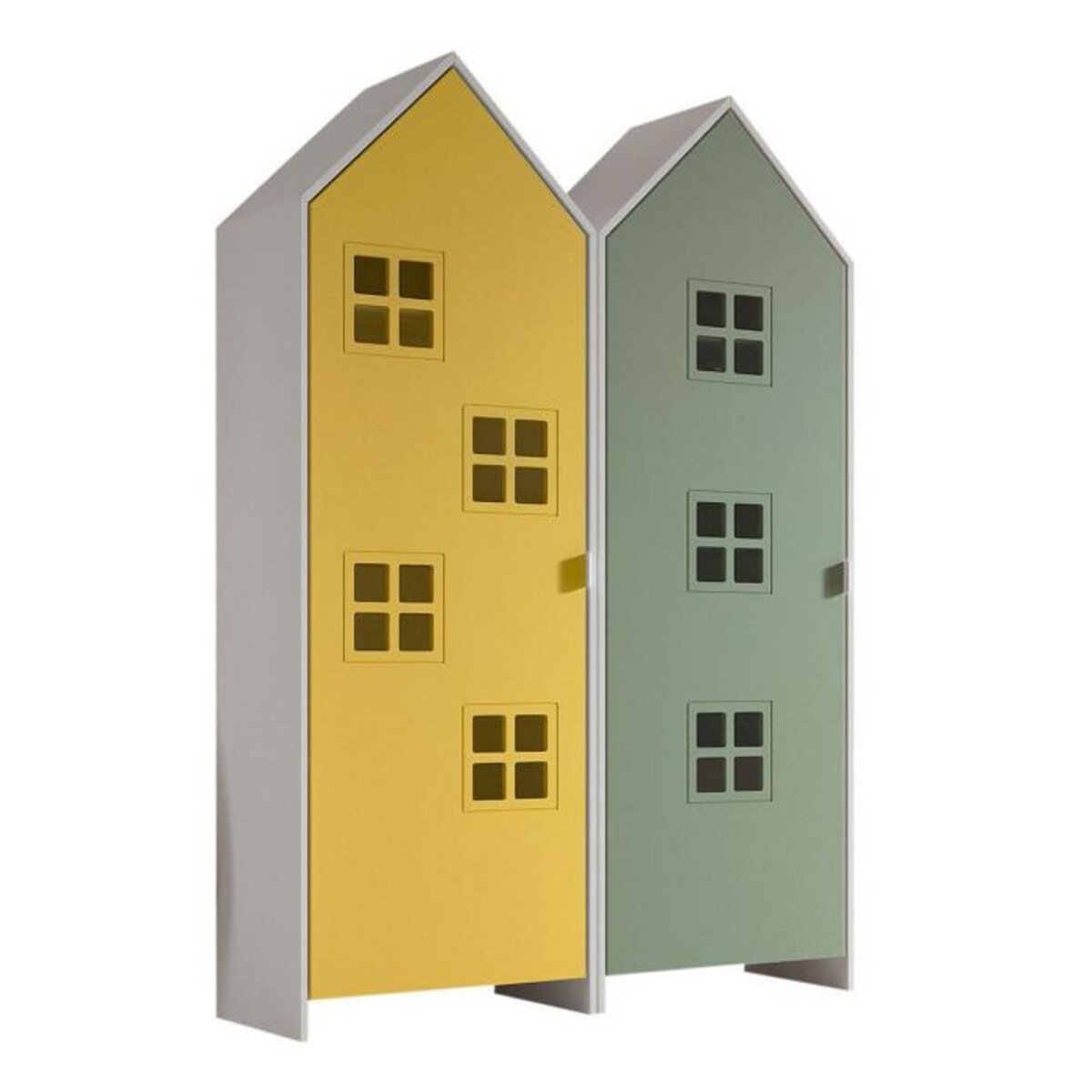 Paris Prix Pack - 2 Armoires Enfant  Casami Bruges  171cm Jaune & Vert