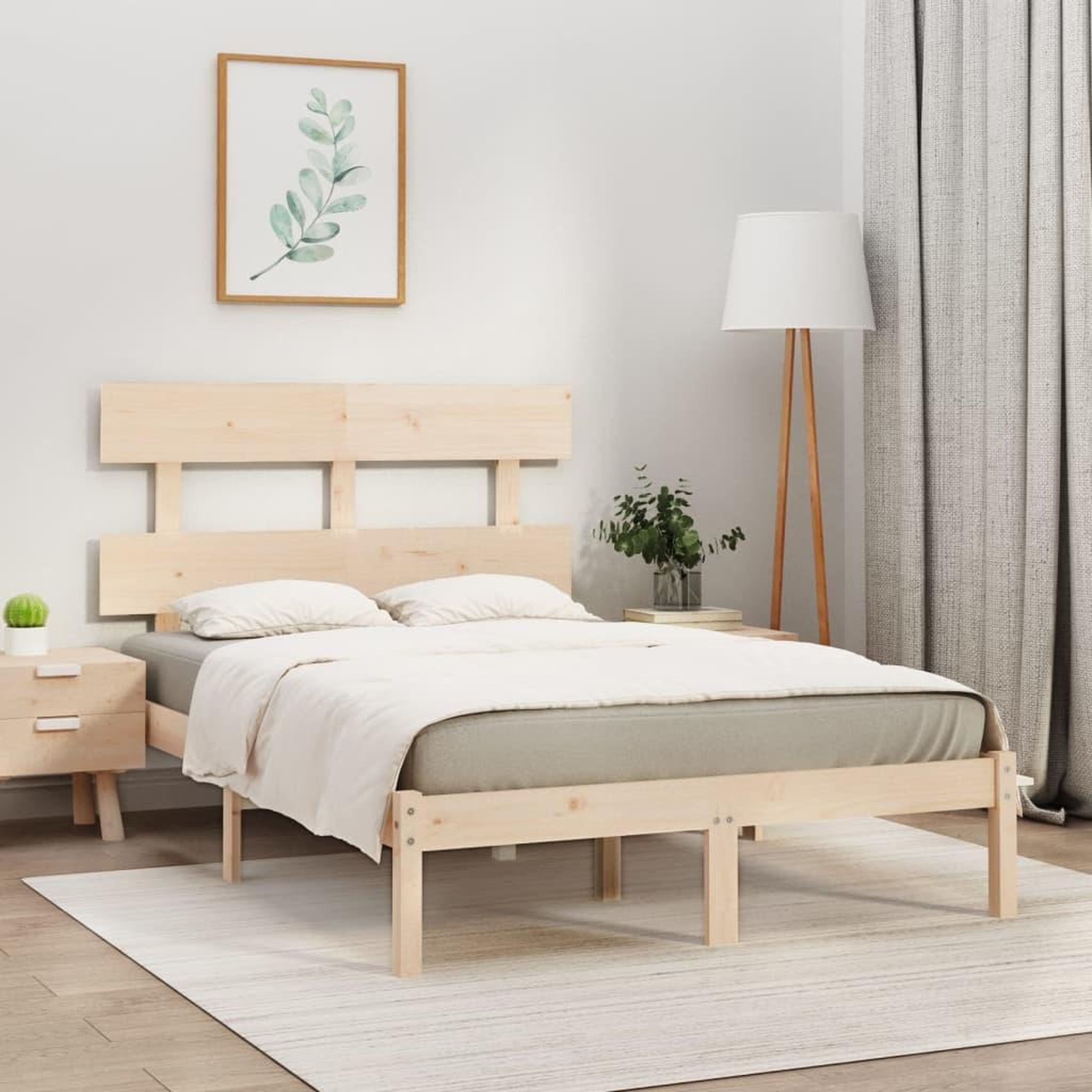 VIDAXL Cadre de lit sans matelas 120x190 cm bois massif