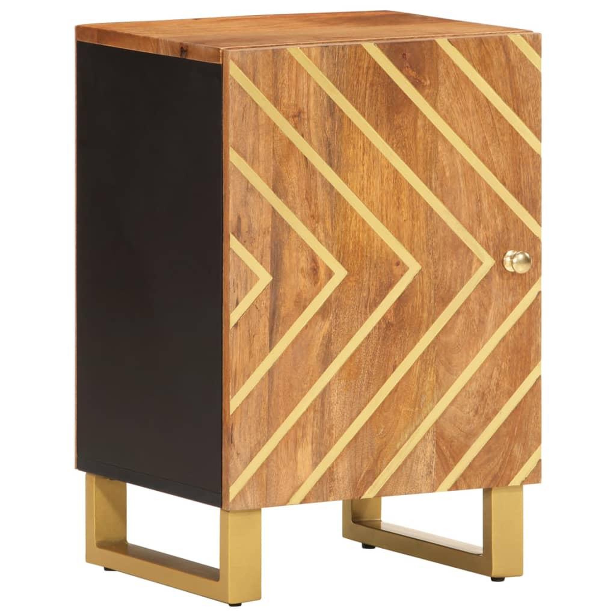 VIDAXL Armoire bain marron et noir 38x33,5x58 cm bois massif manguier