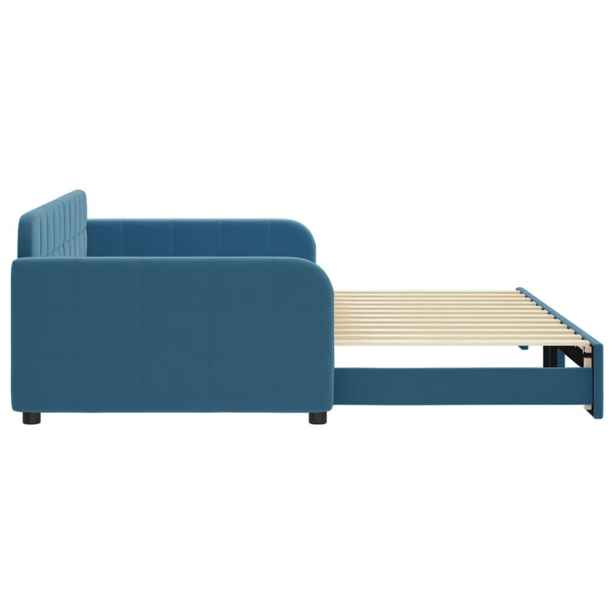 Voir la diapositive 4 : VIDAXL Lit de jour avec gigogne sans matelas bleu 100x200 cm