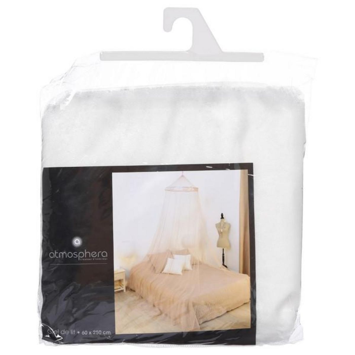 ATMOSPHERA Ciel de Lit Enfant  Princesse  60x250cm Blanc