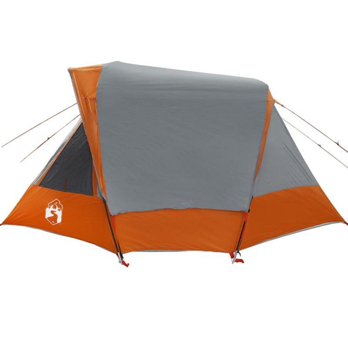 VIDAXL Tente de cabine familiale 6 personnes gris orange imperméable
