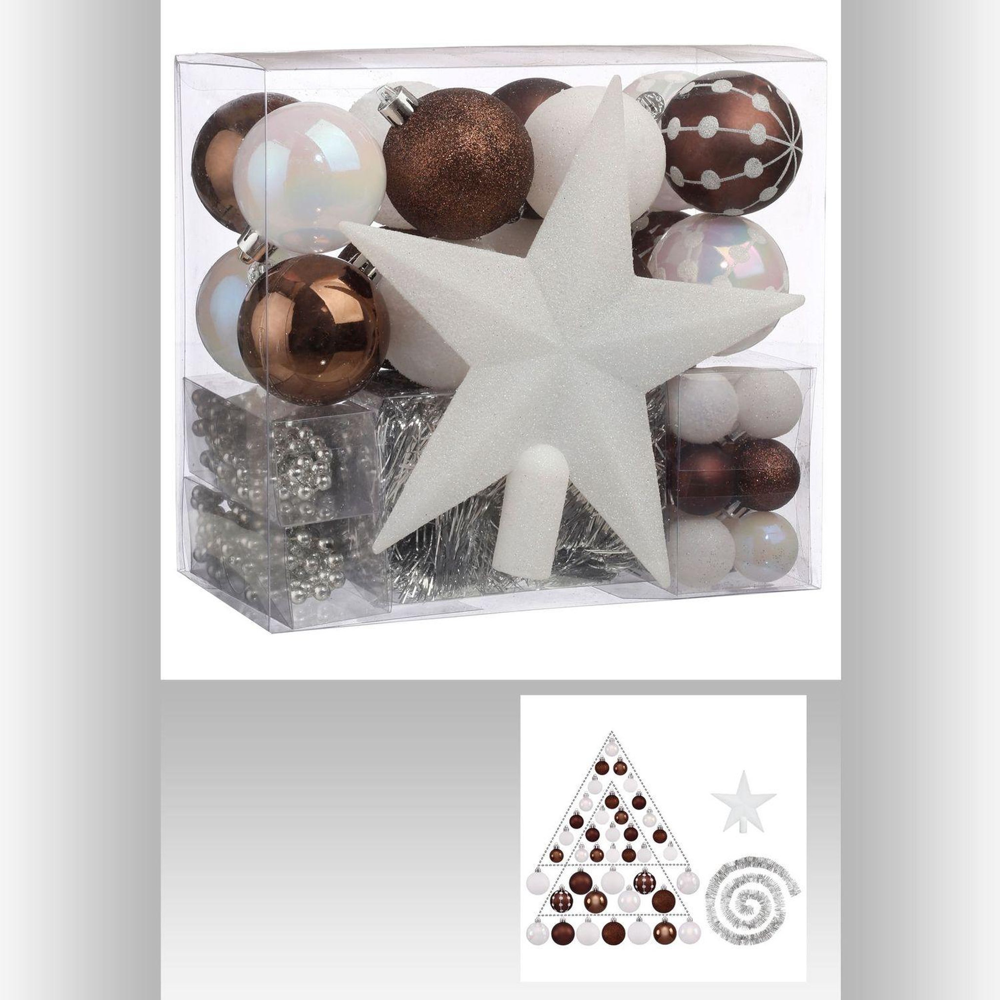 Voir la diapositive 2 : FEERIC LIGHT & CHRISTMAS Kit de décoration pour sapin de Noël - 44 Pièces