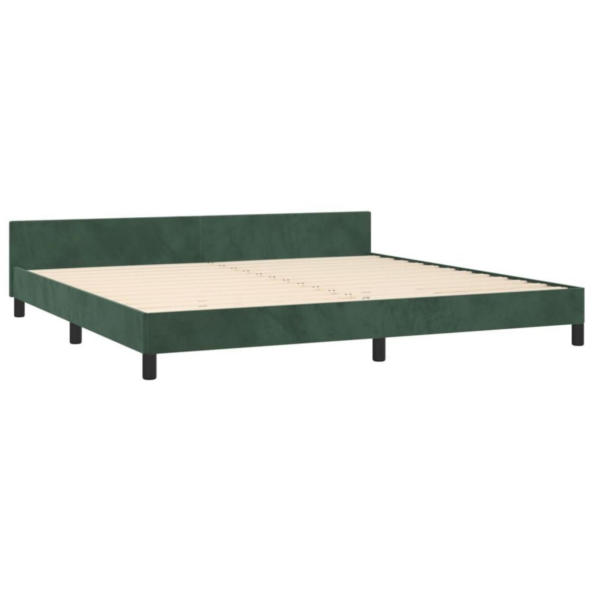VIDAXL Cadre de lit sans matelas vert fonce 200x200 cm velours