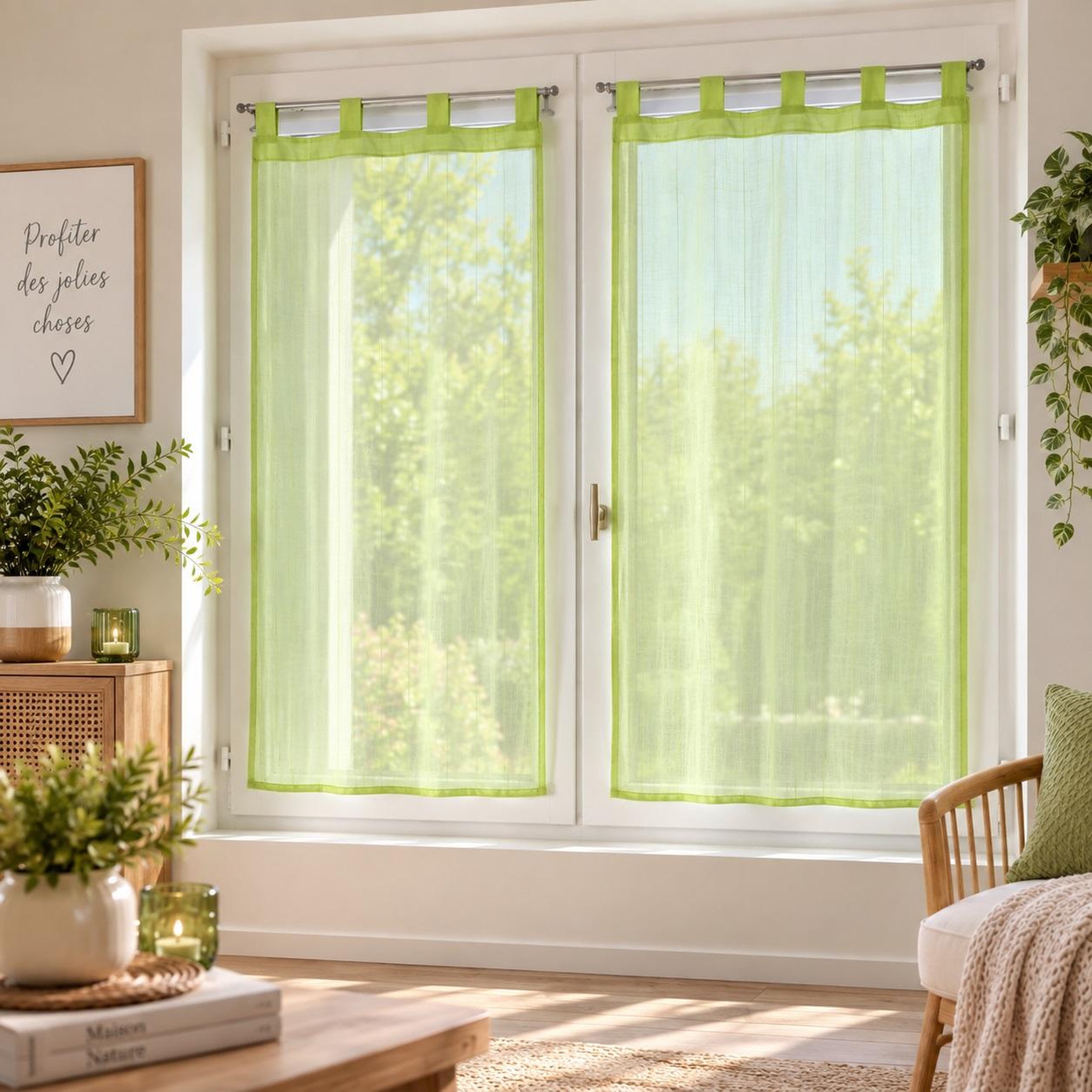 Voir la diapositive 2 : Eden Paire de voile raye horizon design et moderne