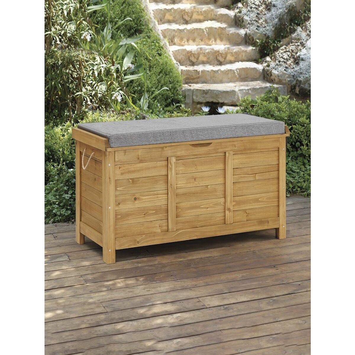 Habitat et Jardin Coffre de jardin  Gana  en bois - 125 x 60 x 55 cm - Marron