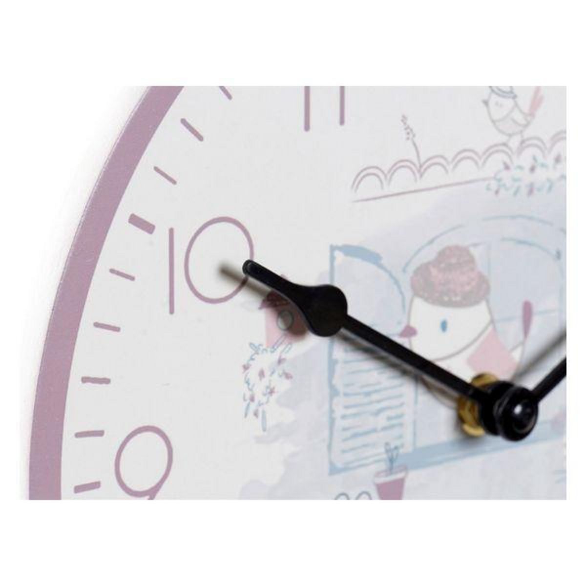 AAAAA Horloge Murale DKD Home Decor Bleu Rose Bois Métal Plastique Bois MDF Enfant Oiseau 24 x 3 x 24 cm (2 Unités)