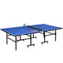 Voir la diapositive 1 : HOMCOM Table de ping pong tennis de table pliable 8 roues - filet, 2 raquettes, 3 balles inclus - noir bleu