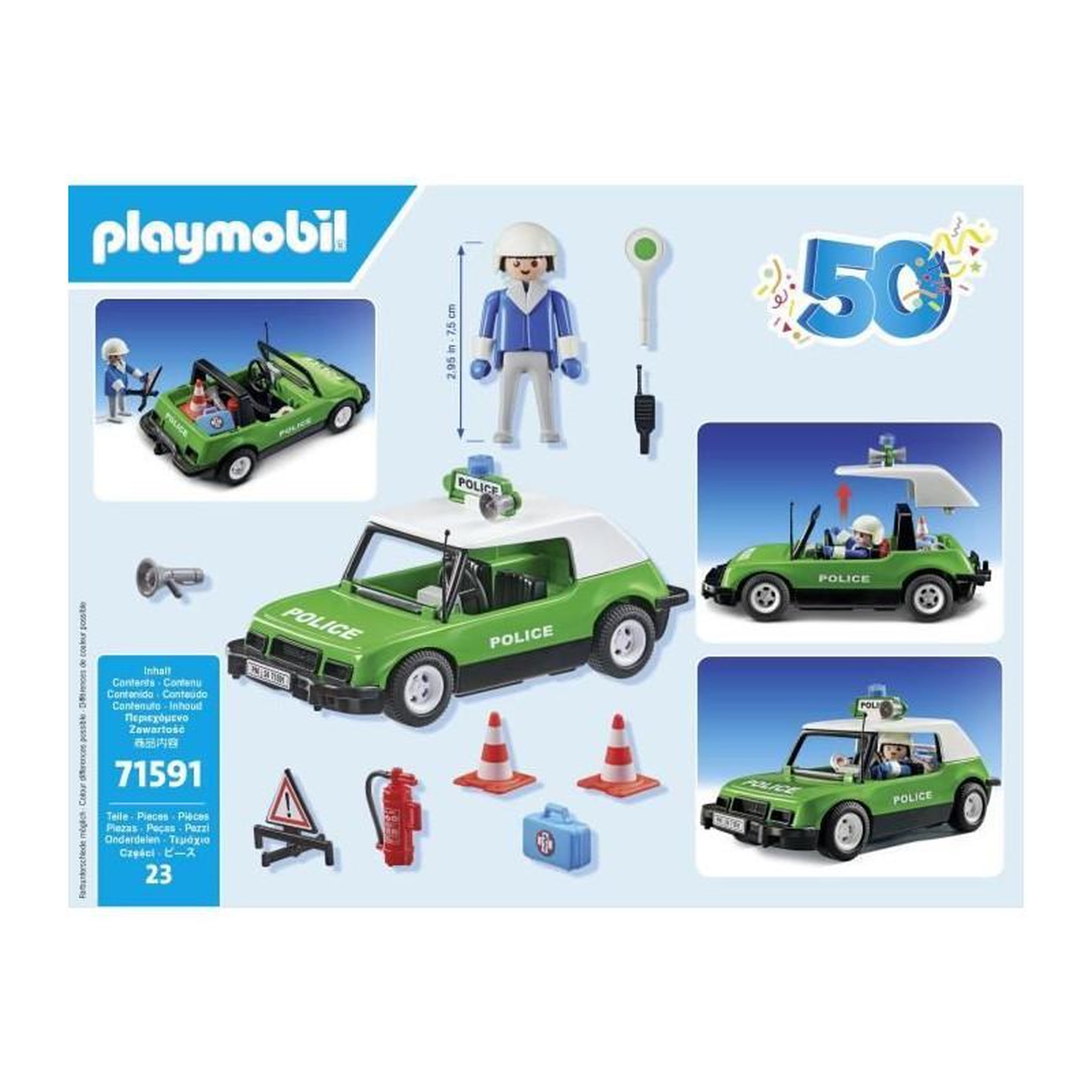 Voir la diapositive 6 : PLAYMOBIL PLAYMOBIL 71591 Voiture de police collector - édition spéciale anniversaire Playmobil - Des 5 ans