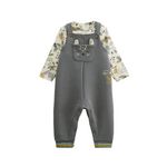 Petit Béguin Ensemble salopette bébé et t-shirt Boavista. Coloris disponibles : Gris