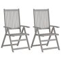 Voir la diapositive 2 : VIDAXL Chaises inclinables de jardin lot de 4 et coussins Bois acacia