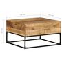 Voir la diapositive 4 : VIDAXL Table basse 68x68x41 cm Bois de manguier brut